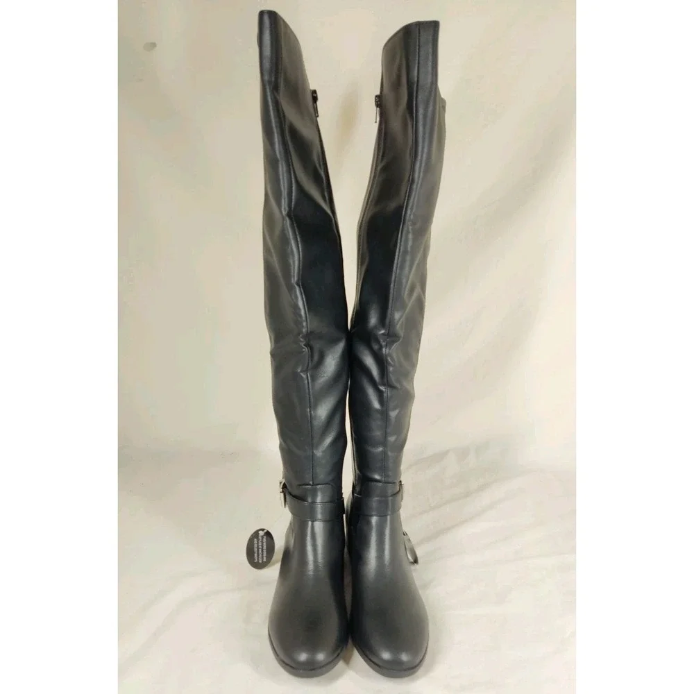 Style & Co. Womens Charlaa‎ Faux Leather Over-The-Knee Boots | Black Sm | 7M
